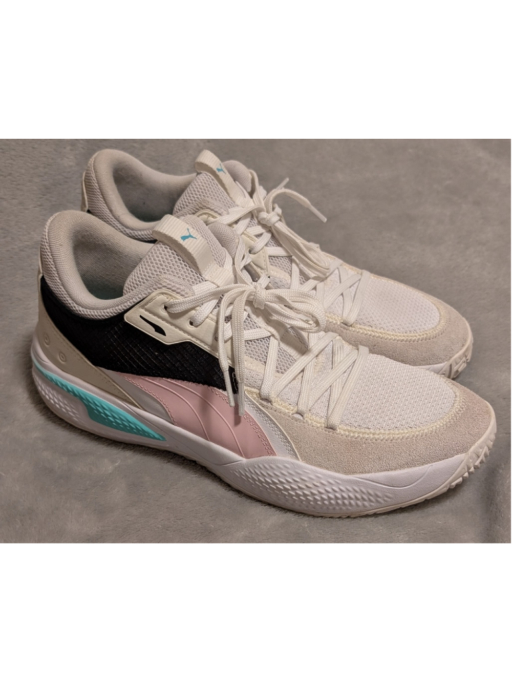 Puma Court Rider Summer Days Sneakers White Black Pink Lady Men's US Size 12 P02